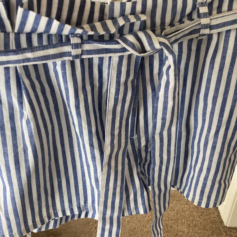 Love Tree Navy and White Striped Shorts